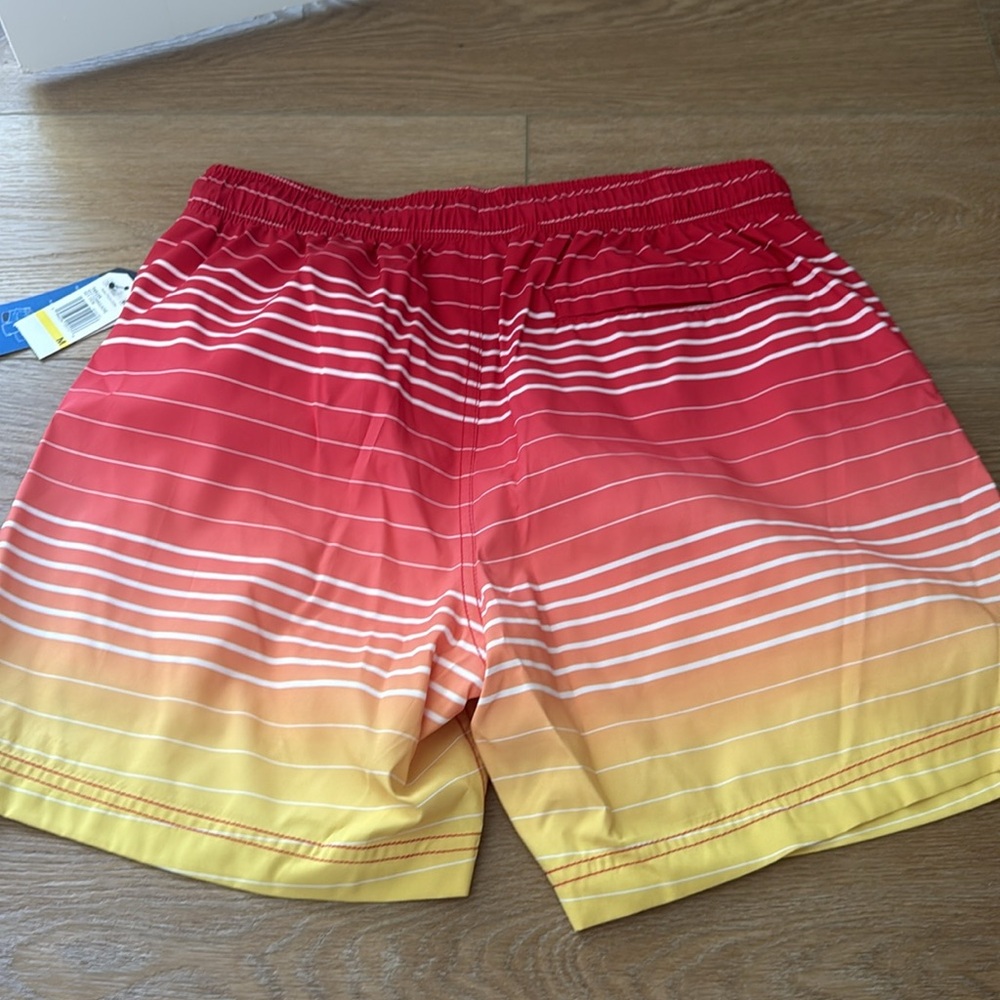 Nautica Red and Yellow Gradient Swim Trunks - Picture 8 of 9